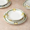 20 Pieces Snow Porcelain Dinner Set - Indigo / Green / Mustard / White