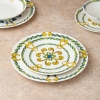 20 Pieces Snow Porcelain Dinner Set - Indigo / Green / Mustard / White