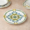 20 Pieces Snow Porcelain Dinner Set - Indigo / Green / Mustard / White