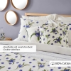 3 Pieces Ranforce Blueberry Cotton Double Duvet Cover Set 200 x 220 cm- White / Purple / Green