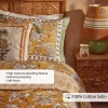2 Pieces Satin Indian Cotton Single Duvet Cover Set 160 x 220 - White / Green / Mustard