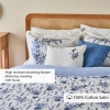 3 Pieces Bleu Blanc Cotton Satin Double Duvet Cover Set 200 x 220 cm - Blue / White