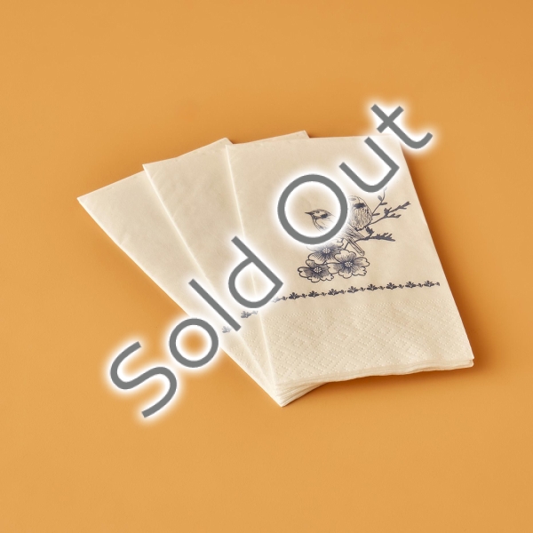 25 Pieces Bleu Blanc Paper Napkin Set 33 x 33 cm - Blue / White