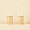 2 Pieces Blossom Beverage Glass Cup - Green / Orange