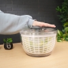 6 L Large Rotary Salad Spinner, Multi-functional Spinning Colander for Washing and Drying Vegetable in Kitchen