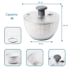 6 L Large Rotary Salad Spinner, Multi-functional Spinning Colander for Washing and Drying Vegetable in Kitchen