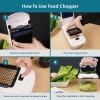 Professional Vegetable Cutter, 8 Multifunctional Blades, Food Chopper with Container Slicer Grater