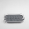 Rectangular Food Storage Box with Lid Set of 3, Ideal for Cold Cuts, Cheese, and More, Stackable design, Transparent Framed Lid, BPA-Free, Grey