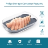 Rectangular Food Storage Box with Lid Set of 3, Ideal for Cold Cuts, Cheese, and More, Stackable design, Transparent Framed Lid, BPA-Free, Grey