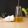 Oil Dispenser, Salad Dressing Mixer for Homemade Salad Dressings, Dressing Bottle with Button to Mix and Pour Spouts
