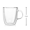 2 Pieces Double Wall Borosilicate Glass Coffee Cup Set 420 ml - Transparent