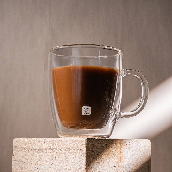 2 Pieces Double Wall Borosilicate Glass Coffee Cup Set 180 ml - Transparent 