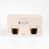 2 Pieces Double Wall Borosilicate Glass Coffee Cup Set 180 ml - Transparent 