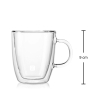2 Pieces Double Wall Borosilicate Glass Coffee Cup Set 180 ml - Transparent 