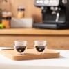 4 Pieces Double Wall Borosilicate Glass Coffee Cup Set 80 ml With No Handle - Transparent 