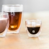 4 Pieces Double Wall Borosilicate Glass Coffee Cup Set 80 ml With No Handle - Transparent 