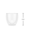 4 Pieces Double Wall Borosilicate Glass Coffee Cup Set 80 ml With No Handle - Transparent 
