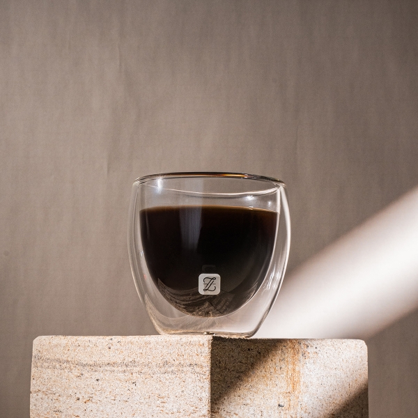 4 Pieces Double Wall Borosilicate Glass Coffee Cup Set 80 ml With No Handle - Transparent 
