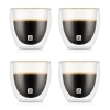 4 Pieces Double Wall Borosilicate Glass Coffee Cup Set 80 ml With No Handle - Transparent 