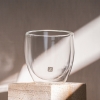 2 Pieces Double Wall Borosilicate Glass Coffee Cup Set 250 ml With No Handle - Transparent