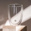 2 Pieces Double Wall Borosilicate Glass Cup Set 350 ml - Transparent 