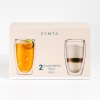 2 Pieces Double Wall Borosilicate Glass Cup Set 350 ml - Transparent 