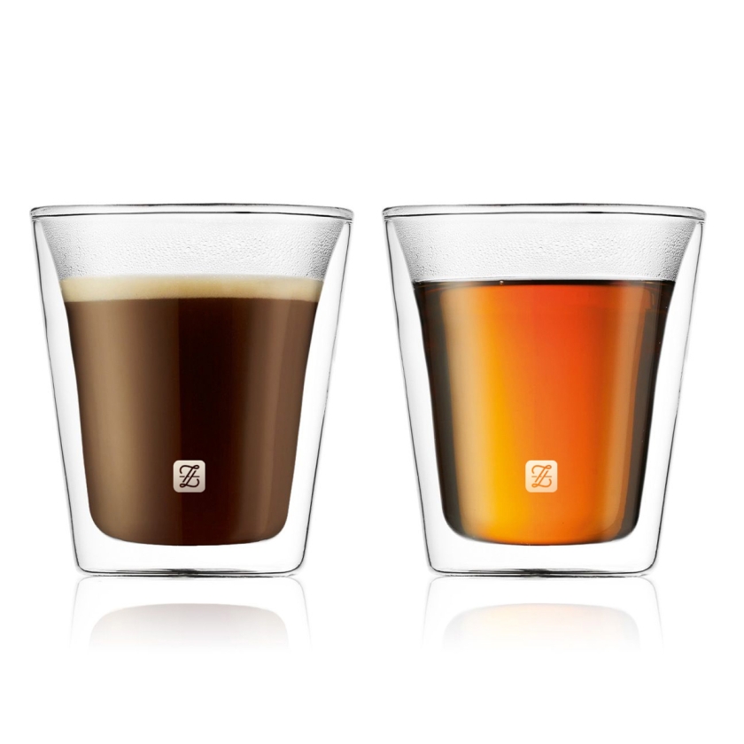 2 Pieces Double Wall Glass Cup Set ..