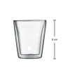 2 Pieces Double Wall Glass Cup Set 200 ml - Transparent
