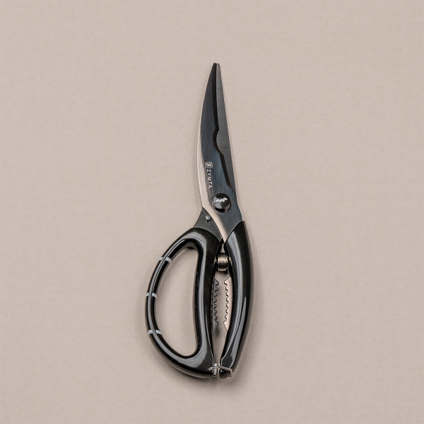 Kitchen Shears, Stainless Steel Heavy Duty Poultry Shears, Multi-Purpose Kitchen Scissor for Cutting Chicken, Fish, Seafood, and Vegetables, Black  