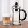  French Press Coffee Maker 350 ml Stainless Steel Glass Sturdy Handle - Black / Silver