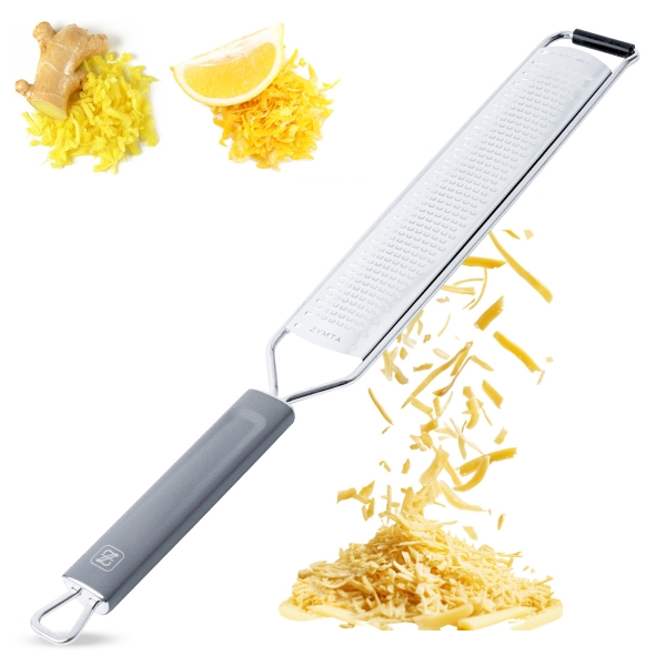 Lemon Zester, Cheese Grater, Premium Citrus Zester, Kitchen Grater for Parmesan, Chocolate, Ginger, Garlic, Stainless Steel Kitchen Cheese Grater
