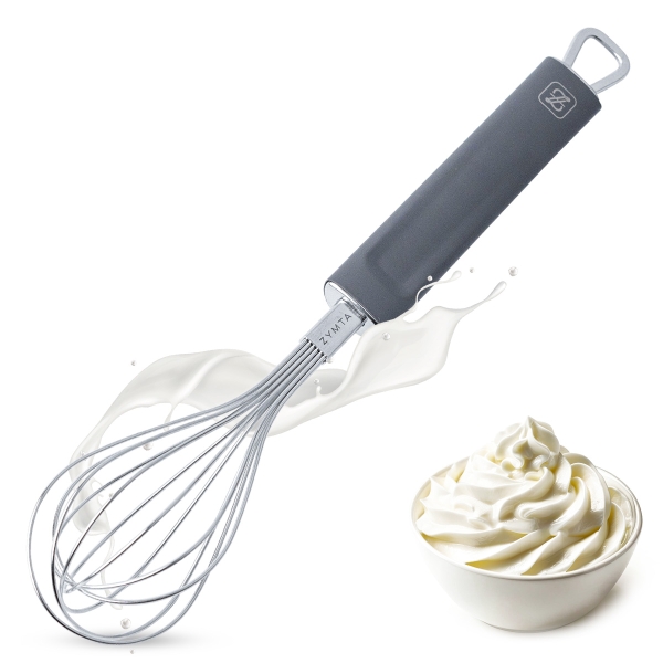 Stainless Steel Kitchen Balloon Wire Egg Whisk, Heavy Duty Egg Beater, Manual Mixing Tool, for Stirring, Blending Sauce