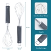 Stainless Steel Kitchen Balloon Wire Egg Whisk, Heavy Duty Egg Beater, Manual Mixing Tool, for Stirring, Blending Sauce