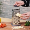 Household Kitchen Four Sided Stainless Steel, Multisided Wire Sharper, Perfect Box Grater for Parmesan Cheese, Vegetables, Ginger, Dishwasher Safe 