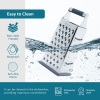Household Kitchen Four Sided Stainless Steel, Multisided Wire Sharper, Perfect Box Grater for Parmesan Cheese, Vegetables, Ginger, Dishwasher Safe 