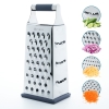 Household Kitchen Four Sided Stainless Steel, Multisided Wire Sharper, Perfect Box Grater for Parmesan Cheese, Vegetables, Ginger, Dishwasher Safe 