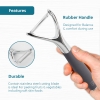 Vegetable Peeler Stainless Steel, Premium Potato Peelers for Kitchen, Veggie Fruit Peeler, Y Shaped Apple Carrot Cucumber Peeler, Ultra Sharp Rotary Blade, Heavy Duty Ergonomic Handle