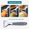 Vegetable Peeler Stainless Steel, Premium Potato Peelers for Kitchen, Veggie Fruit Peeler, Y Shaped Apple Carrot Cucumber Peeler, Ultra Sharp Rotary Blade, Heavy Duty Ergonomic Handle