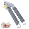 Stainless Steel Garlic Press for Effortless Crushing of Garlic and Ginger, Easy to Clean Kitchen Gadget with Non-slip Handle, Ideal for Home and Restaurant Use 