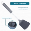 Professional Solid Silicone Rectangular Turner Spatula with Soft Grip Handle, 32 cm 