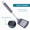 Silicone Spatula Turner, Heat Resistant Kitchen Rubber Solid for Nonstick Cookware, Slotted Spatula Cooking Utensils for Fish, Eggs, Pancakes (Grey)