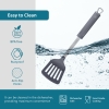 Silicone Spatula Turner, Heat Resistant Kitchen Rubber Solid for Nonstick Cookware, Slotted Spatula Cooking Utensils for Fish, Eggs, Pancakes (Grey)