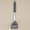Silicone Spatula Turner, Heat Resistant Kitchen Rubber Solid for Nonstick Cookware, Slotted Spatula Cooking Utensils for Fish, Eggs, Pancakes (Grey)