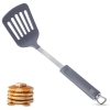 Silicone Spatula Turner, Heat Resistant Kitchen Rubber Solid for Nonstick Cookware, Slotted Spatula Cooking Utensils for Fish, Eggs, Pancakes (Grey)