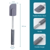 Silicone Scraper Spoon Spatulas, Heat Resistant BPA Free Rubber Flat Shape, Heavy Duty Spatula, Perfect for Nonstick Cookware 31 cm (Grey) 