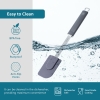 Silicone Scraper Spoon Spatulas, Heat Resistant BPA Free Rubber Flat Shape, Heavy Duty Spatula, Perfect for Nonstick Cookware 31 cm (Grey) 