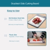 Double-Sided Non-Slip Easy Clean Large Size Cutting Board for Kitchen, Chopping Board with 304 Stainless Steel and Plastic for Meat Vegetable Fruit