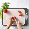 Double-Sided Non-Slip Easy Clean Large Size Cutting Board for Kitchen, Chopping Board with 304 Stainless Steel and Plastic for Meat Vegetable Fruit