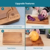 Bamboo 3-Pieces Cutting Board Set, 3 Assorted Sizes of Bamboo Wood Cutting Boards for Kitchen