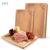 Bamboo 3-Pieces Cutting Board Set, 3 Assorted Sizes of Bamboo Wood Cutting Boards for Kitchen